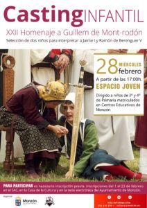 Comienza el castin para el Homenaje a Guillem de Mont-rodón en Monzón