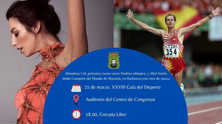 Almudena Cid y Abel Antón, invitados de honor a la Gala del Deporte Barbastrense Almudena Cid y Abel Antón, invitados de honor a la Gala del Deporte Barbastrense