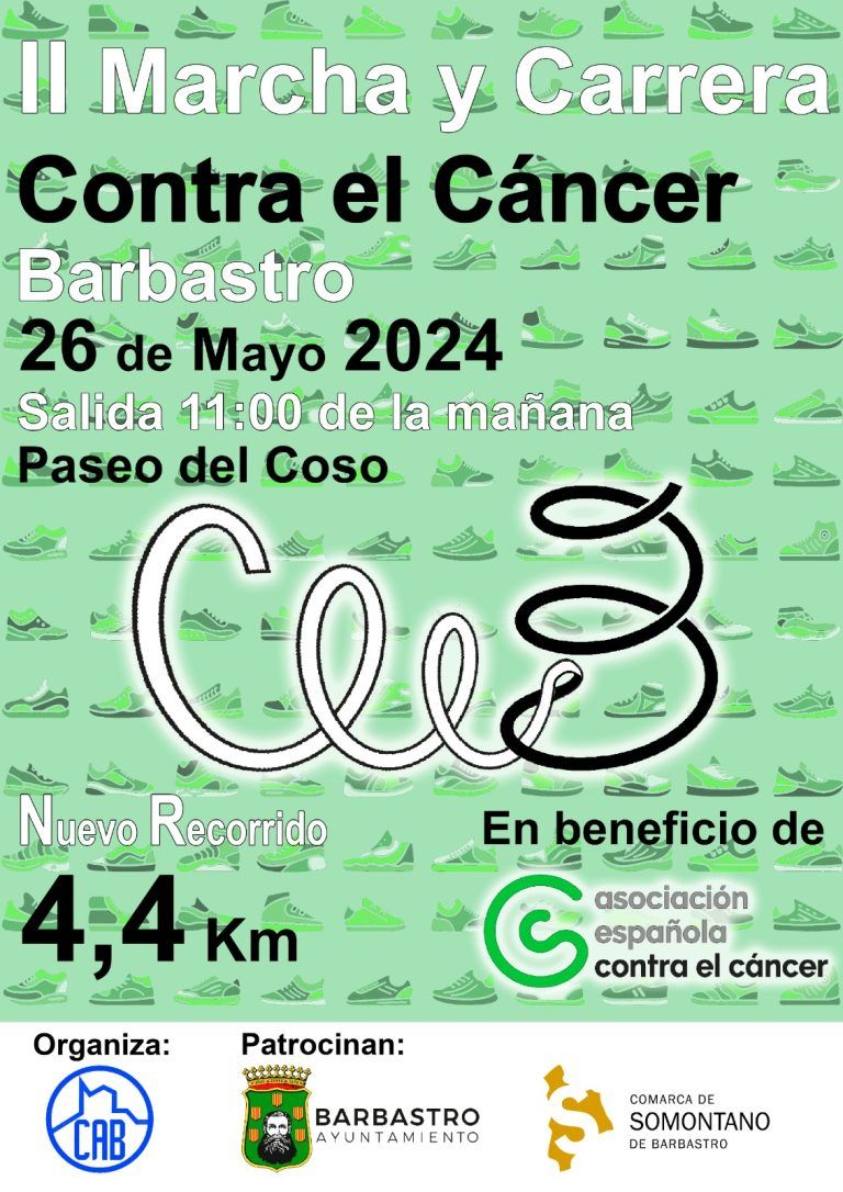 Barbastro marchará contra el cáncer este domingo 26 de mayo Marcha contra el cáncer Barbastro