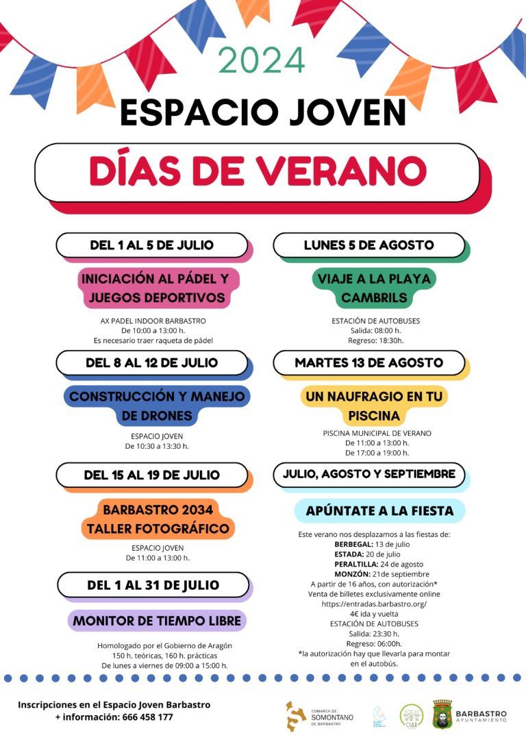 Inscripciones abiertas para las actividades de verano del Espacio Joven de Barbastro Espacio Joven Barbastro