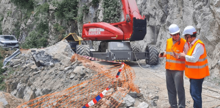 Las obras de la A-1602 en Foz de Biniés finalizarán a finales de agosto obras foz binies