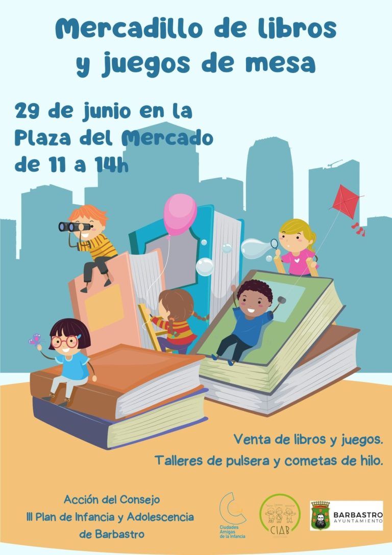 Barbastro celebrará un mercadillo de libros y juegos de mesa el próximo 29 de junio Mercadillo Barbastro