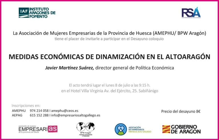 Amephu organiza una jornada sobre medidas económicas de dinamización en el Altoaragón Jornada medidas dinamización