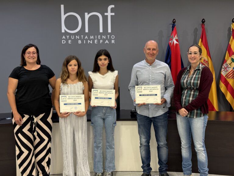 Binéfar reconoce el mérito de cuatro deportistas locales Binéfar Deportistas Locales