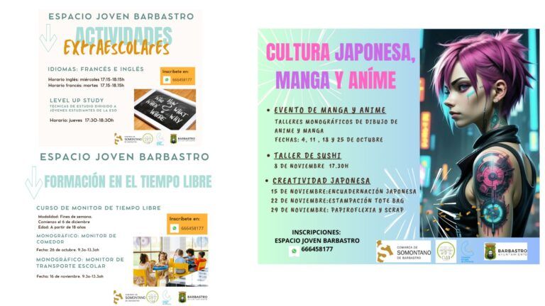 Actividades en el Espacio Joven de Barbastro para este último cuatrimestre Espacio Joven Barbastro