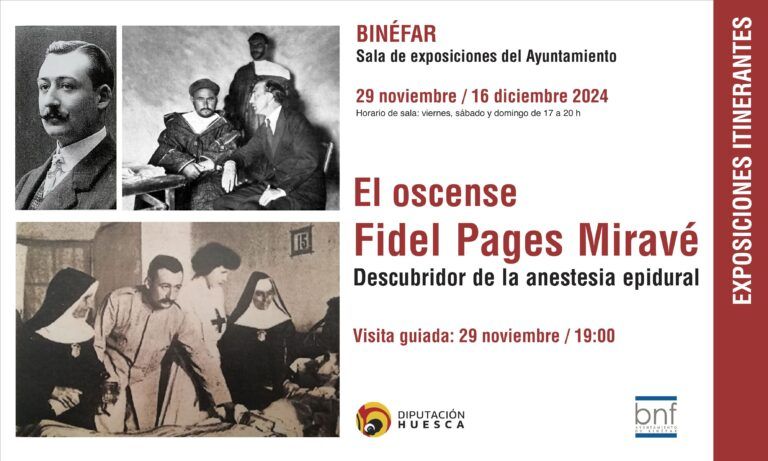 Binéfar acoge una exposición dedicada a Fidel Pages, descubridor de la epidural Exposición Pages Binéfar