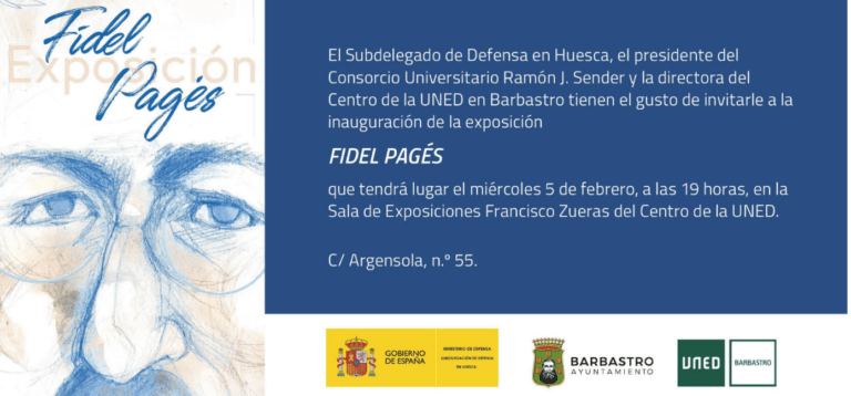 Inauguración de la exposición «Fidel Pagés» este miércoles en la UNED de Barbastro exposición Pagés UNED Barbastro