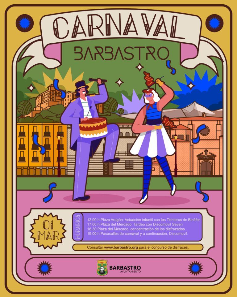 Barbastro celebra el Carnaval 2025 este sábado 1 marzo