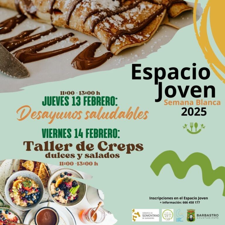Talleres de desayunos saludables y elaboración de creps en el Espacio Joven de Barbastro Espacio Joven