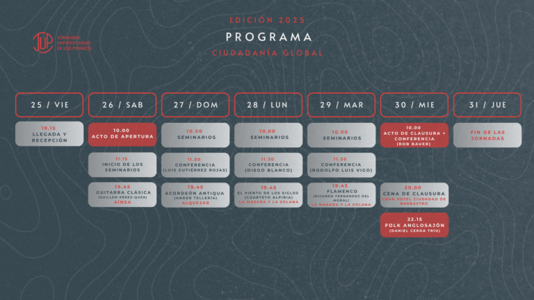 Más de 200 universitarios reflexionan sobre la ciudadanía global en la 42ª edición de las Jornadas Universitarias de los Pirineos ciudadanía global