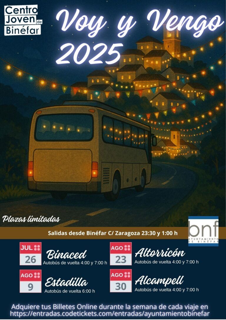 Binéfar activa el autobús ‘Voy y Vengo’ para las fiestas del verano autobús voy y vengo