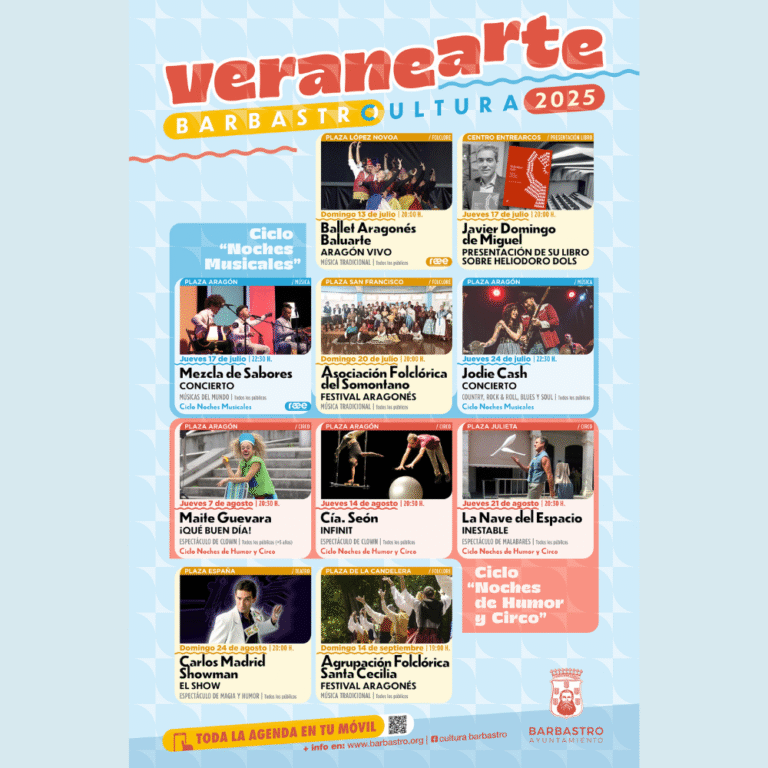 El programa de actividades culturales ‘Veranearte’ prosigue este mes de agosto Veranearte Barbastro