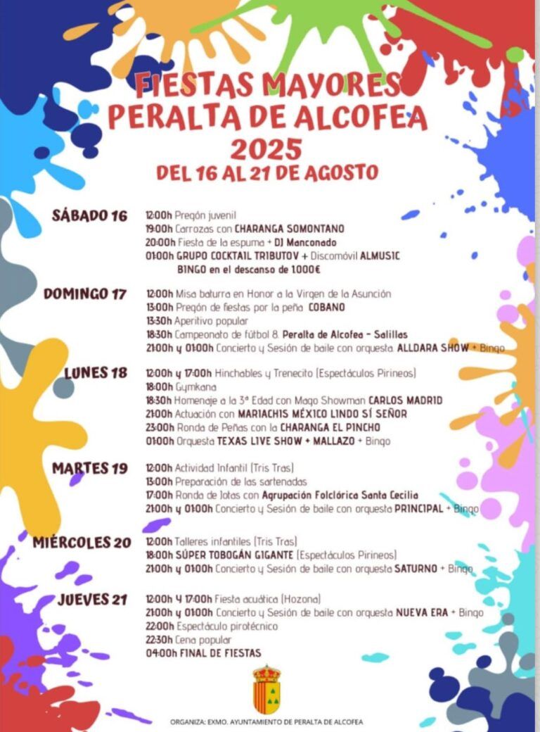 fiestas Peralta de Alcofea 2025