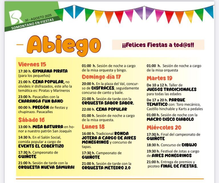 fiestas abiego 2025