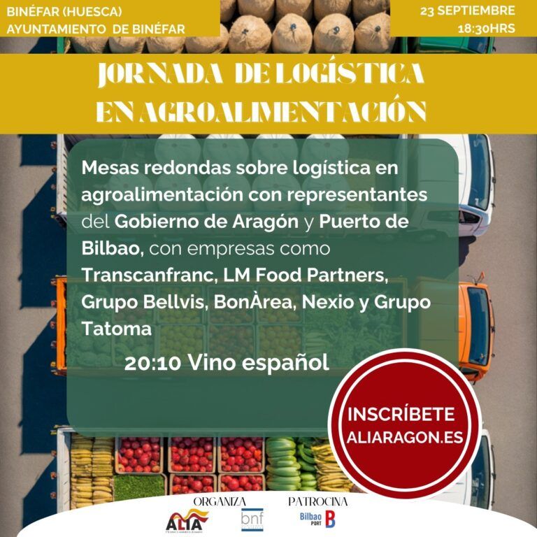 Jornada sobre logística agroalimentaria en Binéfar el 23 de septiembre ornada logística agroalimentaria Binéfar