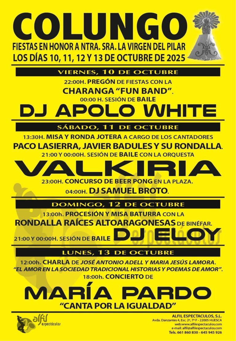 fiestas Colungo Virgen del Pilar