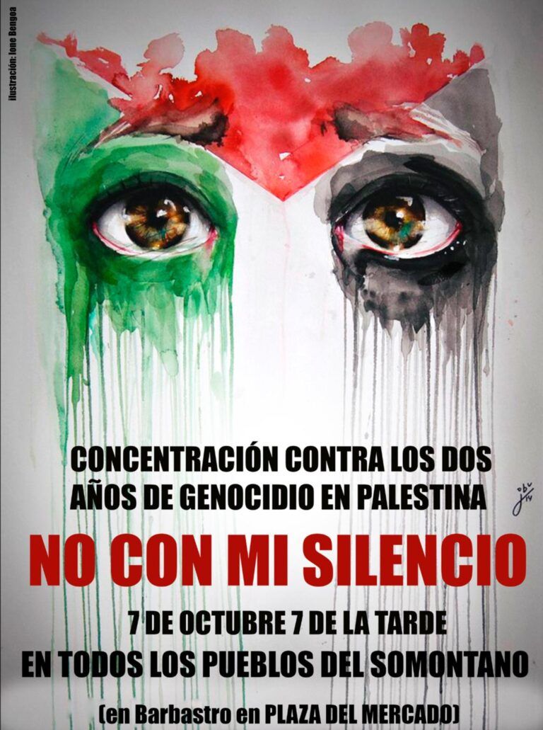 El Somontano alza la voz contra el genocidio: «No con mi silencio»