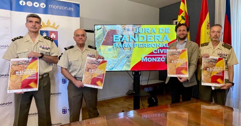 El Regimiento de Transmisiones 1 y la Legión desfilarán en la primera jura de bandera de personal civil en Monzón jura de bandera Monzón