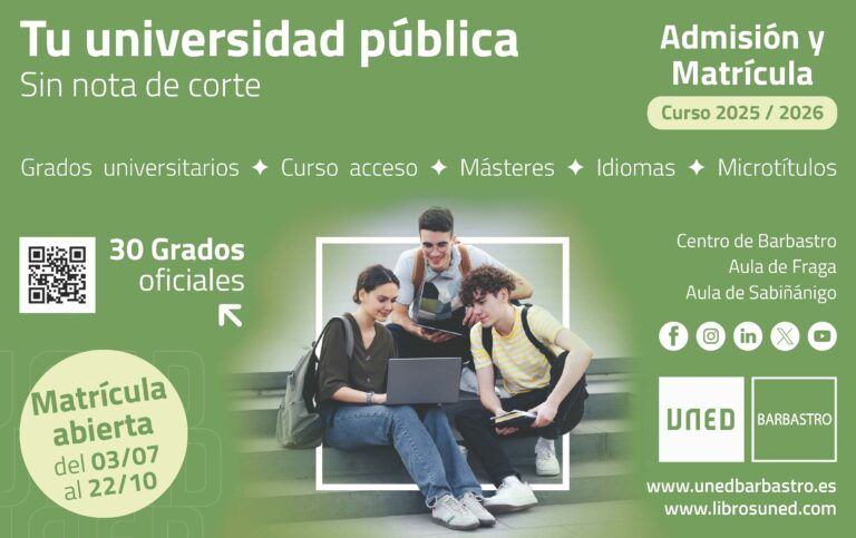 La UNED de Barbastro mantiene abierta la matrícula hasta el 22 de octubre