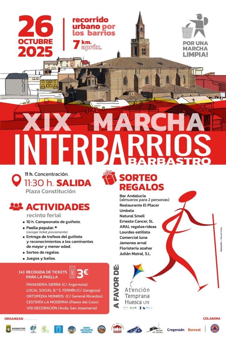 Todo listo para la Marcha Interbarrios marcha interbarrios barbastro