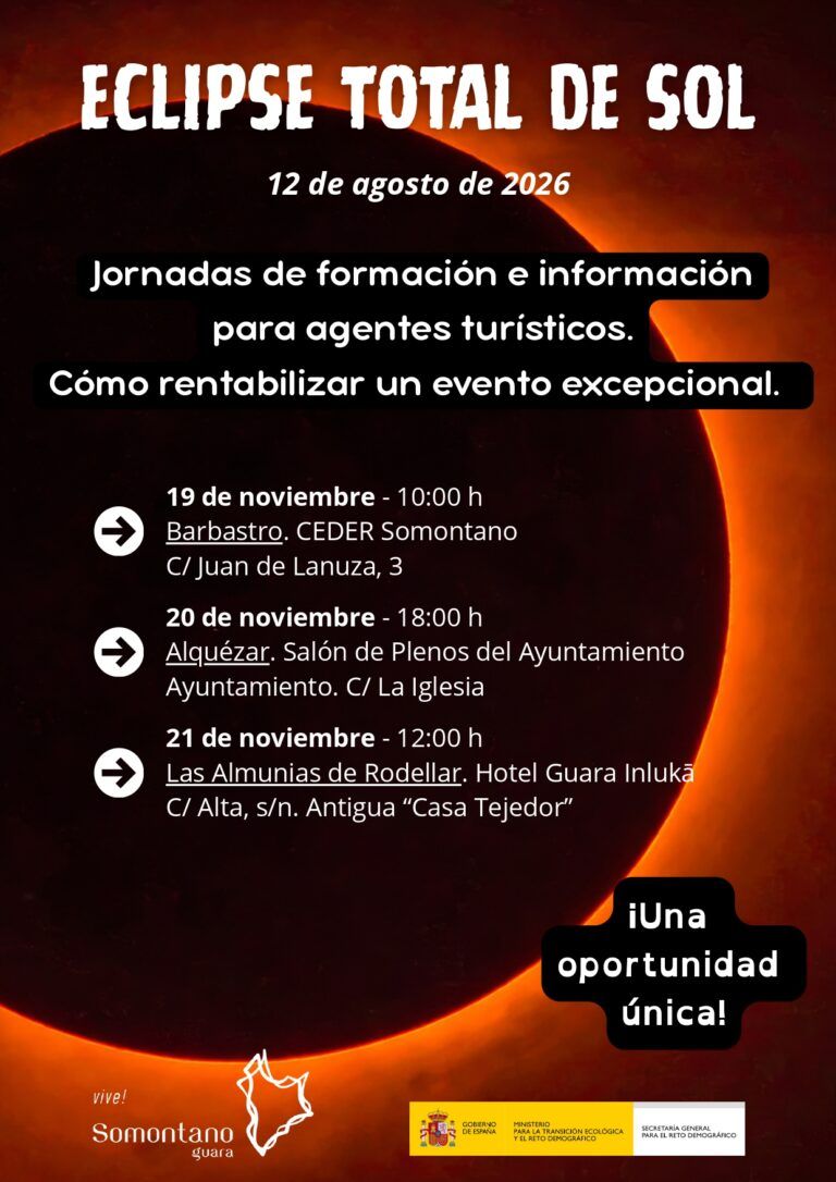 Guara Somontano impulsa jornadas para preparar el eclipse solar de 2026 eclipse somontano