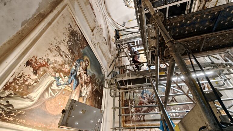 La Diputación de Huesca restaura las pinturas murales de dos capillas de la Cartuja de Nuestra Señora de las Fuentes pinturas Cartuja Nuestra Señora Fuentes