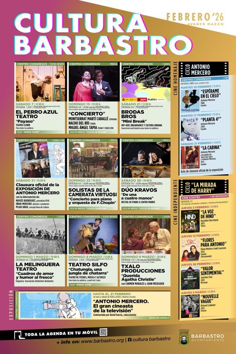 Teatro y música centran la programación cultural de febrero y los primeros días de marzo en Barbastro agenda cultural barbastro