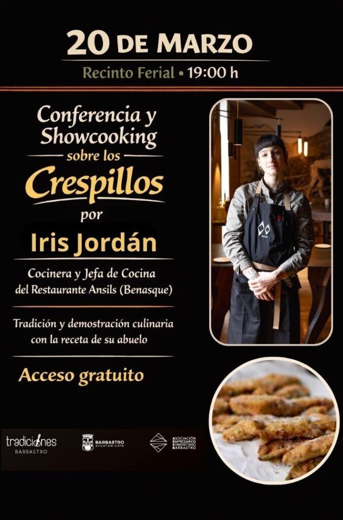 La chef barbastrense Iris Jordán, protagonista en la previa de la Fiesta del Crespillo Iris Jordán
