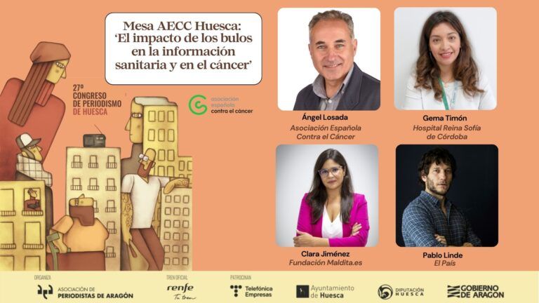 El Congreso de Periodismo se une a la Asociación Española Contra el Cáncer en Huesca para analizar el impacto de los bulos en la información sanitaria Congreso de Periodismo de Huesca.