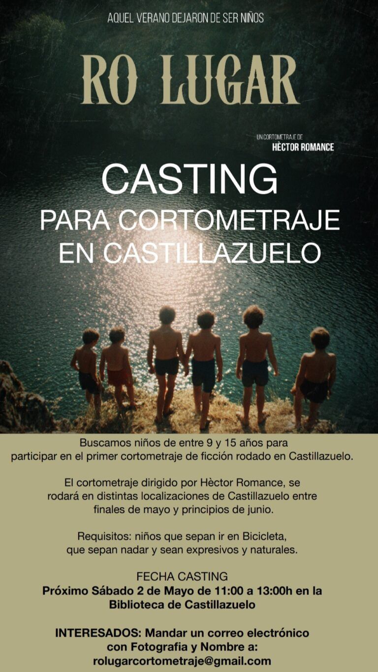 Castillazuelo acoge el casting de niños para el cortometraje “RO LUGAR” casting cortometraje RO LUGAR