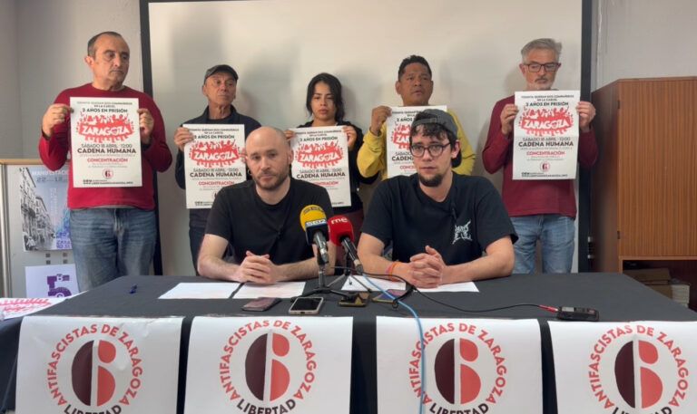 La plataforma ‘Libertad 6 de Zaragoza’ convoca una nueva movilización para este sábado movilización 6 de Zaragoza