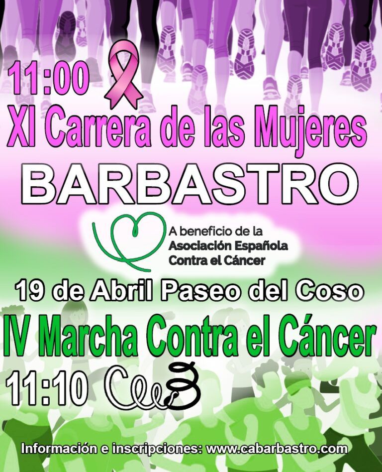 La XI Carrera de la Mujer y la IV Marcha contra el Cáncer se celebran el 19 de abril en Barbastro Carrera de la Mujer Barbastro