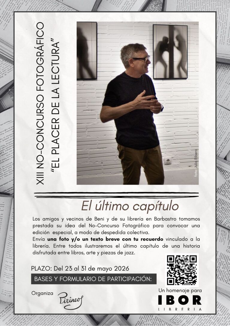 Una edición especial del No-Concurso Fotográfico “El placer de la lectura” despedirá a Beni y a la Librería Ibor de Barbastro
