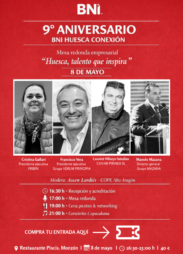 aniversario BNI Huesca Monzón