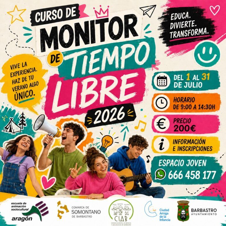Barbastro impulsa cursos de Monitor Tiempo Libre para jóvenes