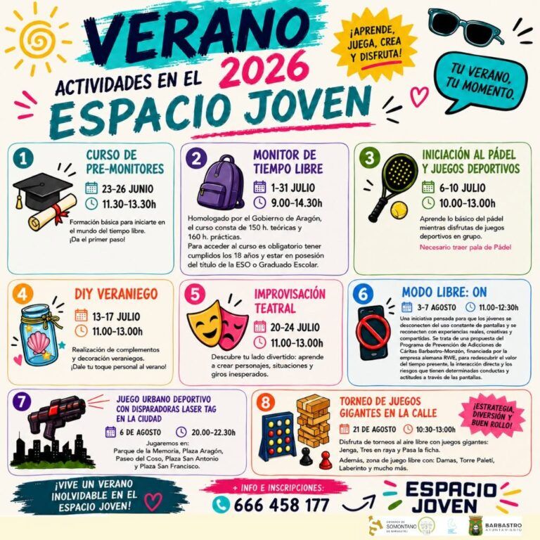 Deporte y creatividad llenan el verano del Espacio Joven de Barbastro