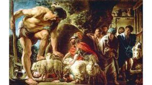 clásicos grecolatinos y Barbastro. Odiseo en la cueva de Polifemo, de Jacob Jordaens, primera mitad del siglo XVII.