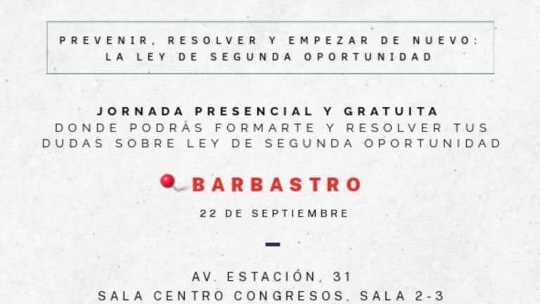Ley de Segunda Oportunidad Barbastro jornada